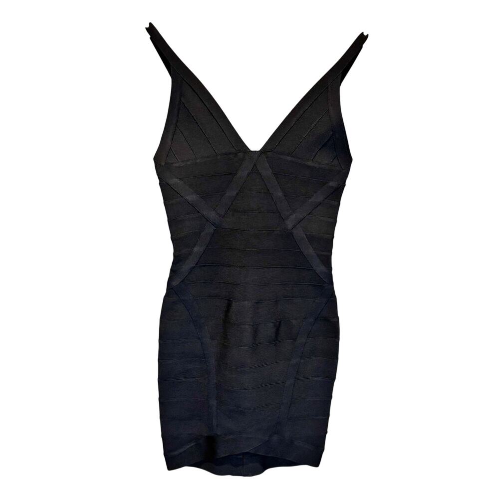 Herve Leger Black Sleeveless Bandage Mini Dress - size Small